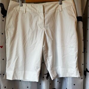 Adidas Cream Bermuda Shorts Tailored Casual Style